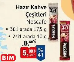 NESCAFE HAZIR KAHVE ÇEŞİTLERİ 17.5/10 G